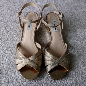 Sparkly Champagne Gold 2" Wedges